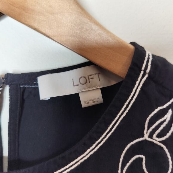 LOFT Floral Embroidered Tank Top Boho Bohemian - Picture 6 of 9